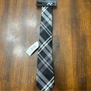 Banana Republic Black and Gray Plaid Tie